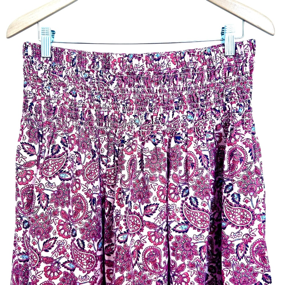 Boden Pink Paisley Smocked Waist Maxi Skirt Floral Boho US 10 UK 14 - Picture 13 of 13